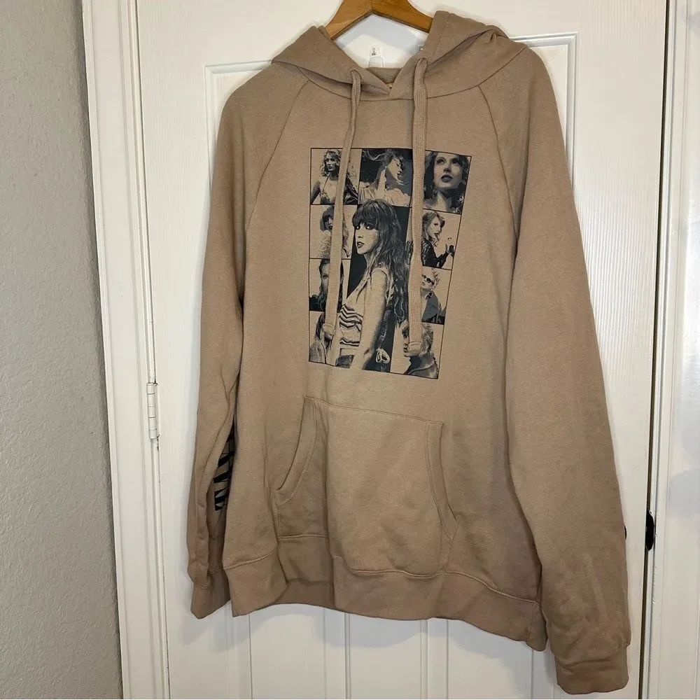 Taylor Swift Taupe Tan The Eras Tour Graphic Hoodie XL Indie Skater Loungewear